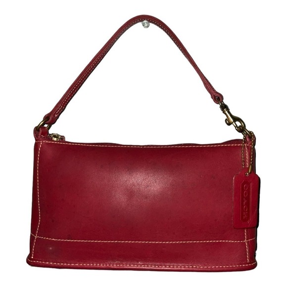 Coach Vintage Red Top-Handle Bleeker Demi-zip 9311 Made in the United States - Picture 1 of 16